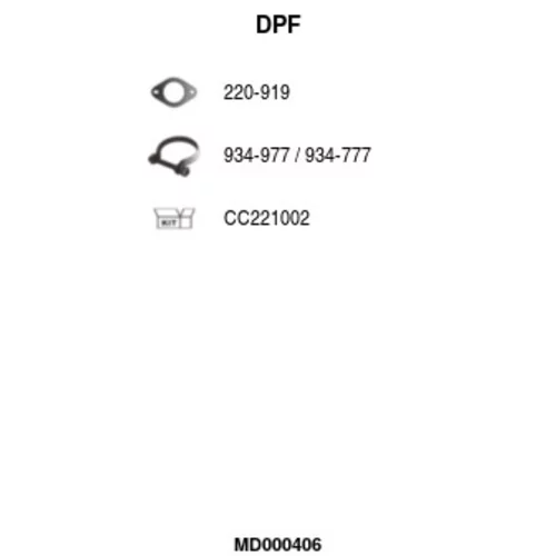 Filter sadzí/pevných častíc výfukového systému FA1 MD000406
