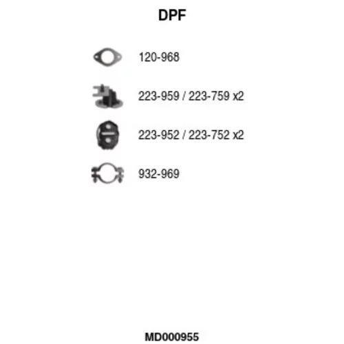 Filter sadzí/pevných častíc výfukového systému FA1 MD000955
