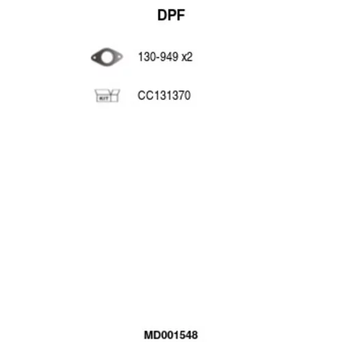 Filter sadzí/pevných častíc výfukového systému FA1 MD001548