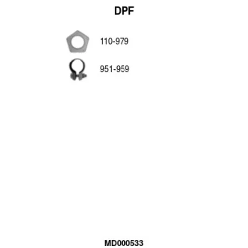 Filter sadzí/pevných častíc výfukového systému FA1 MD000533