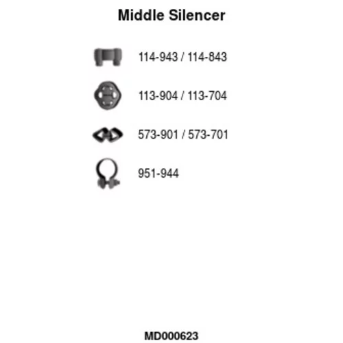 Stredný tlmič výfuku FA1 MD000623