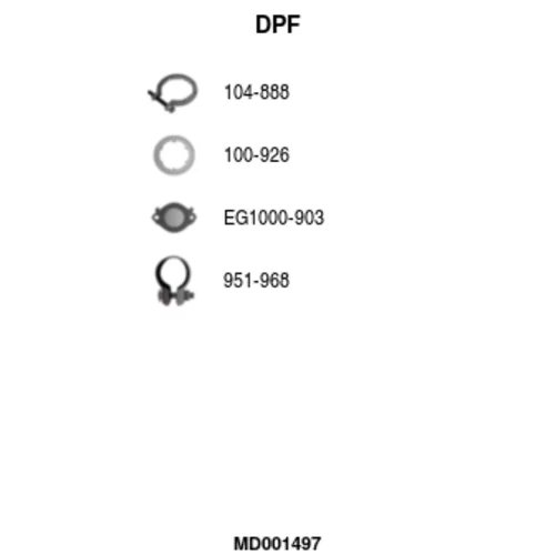 Filter sadzí/pevných častíc výfukového systému FA1 MD001497