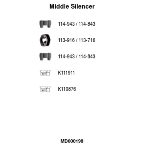 Stredný tlmič výfuku FA1 MD000198