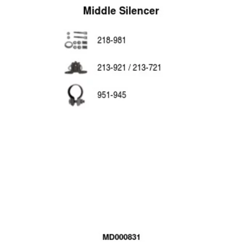 Stredný tlmič výfuku FA1 MD000831