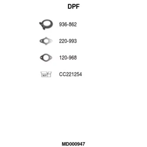 Filter sadzí/pevných častíc výfukového systému FA1 MD000947