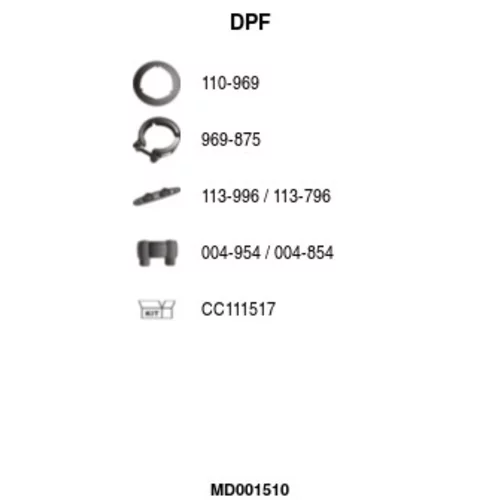 Filter sadzí/pevných častíc výfukového systému FA1 MD001510