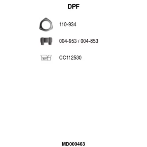 Filter sadzí/pevných častíc výfukového systému FA1 MD000463