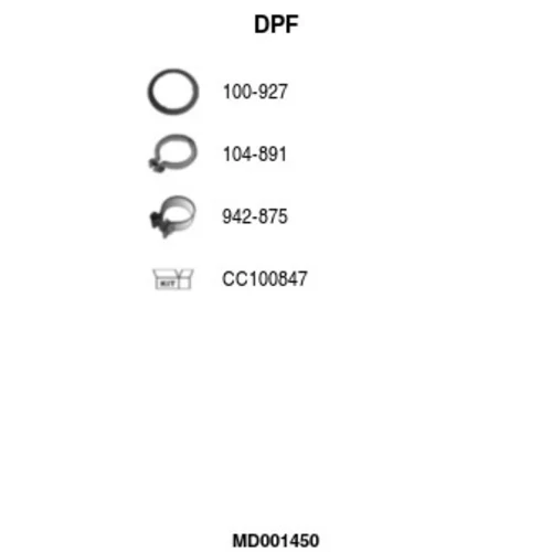 Filter sadzí/pevných častíc výfukového systému FA1 MD001450