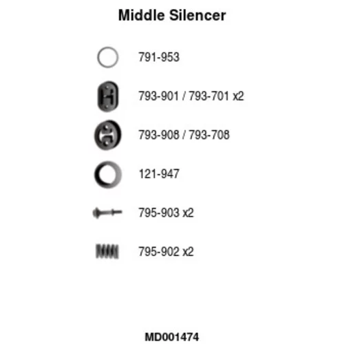 Stredný tlmič výfuku FA1 MD001474