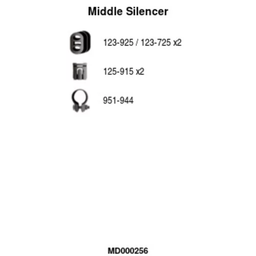 Stredný tlmič výfuku FA1 MD000256
