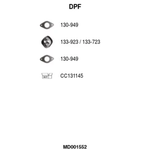 Filter sadzí/pevných častíc výfukového systému FA1 MD001552