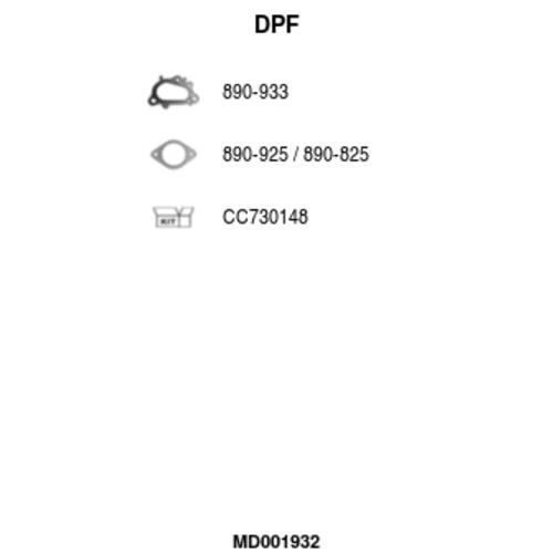 Filter sadzí/pevných častíc výfukového systému FA1 MD001932