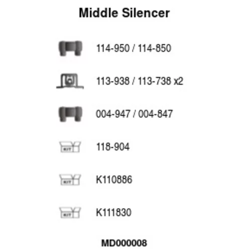 Stredný tlmič výfuku FA1 MD000008