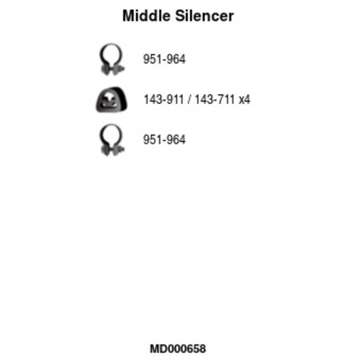 Stredný tlmič výfuku FA1 MD000658