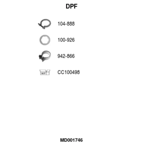 Filter sadzí/pevných častíc výfukového systému FA1 MD001746