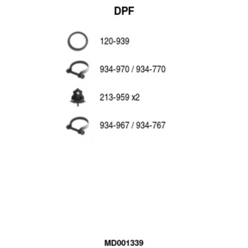 Filter sadzí/pevných častíc výfukového systému FA1 MD001339