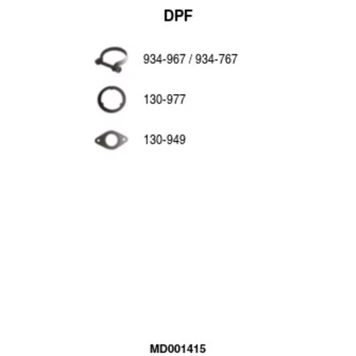 Filter sadzí/pevných častíc výfukového systému FA1 MD001415