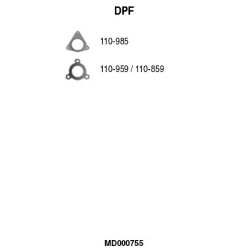Filter sadzí/pevných častíc výfukového systému FA1 MD000755