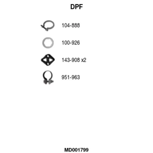 Filter sadzí/pevných častíc výfukového systému FA1 MD001799