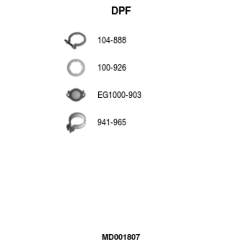 Filter sadzí/pevných častíc výfukového systému FA1 MD001807