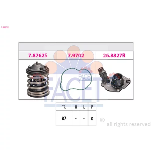 Termostat chladenia FACET 7.8827K