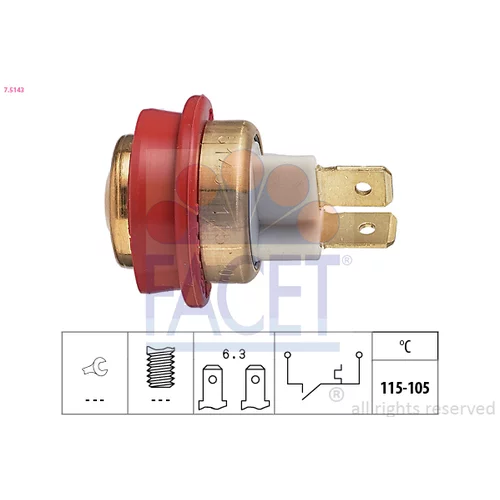 Teplotný spínač ventilátora chladenia FACET 7.5143