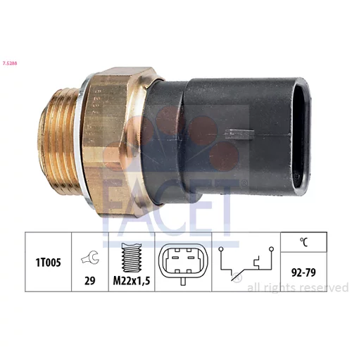 Teplotný spínač ventilátora chladenia FACET 7.5288