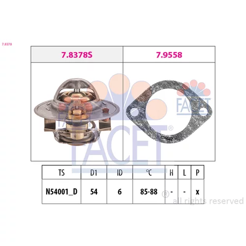 Termostat chladenia FACET 7.8378
