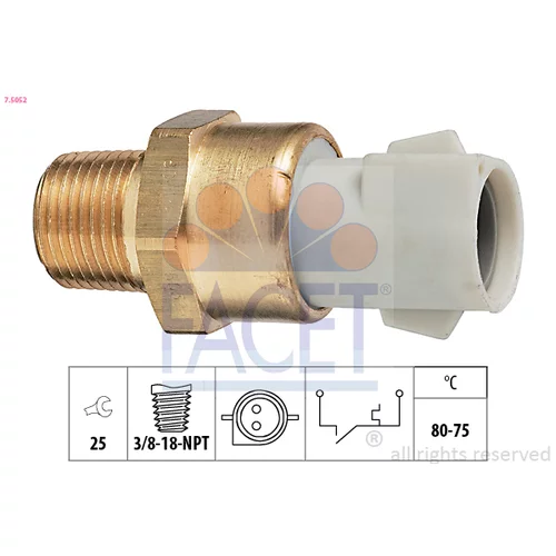 Teplotný spínač ventilátora chladenia FACET 7.5052