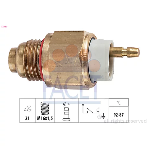 Teplotný spínač ventilátora chladenia FACET 7.5180