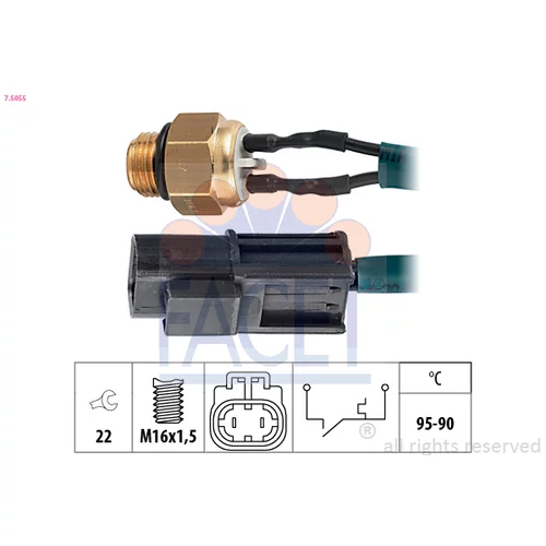 Teplotný spínač ventilátora chladenia FACET 7.5055