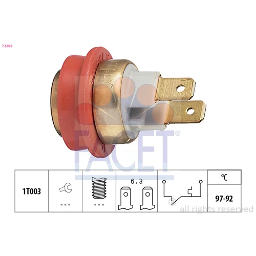 Teplotný spínač ventilátora chladenia FACET 7.5093