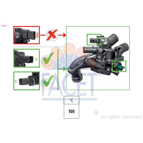 Termostat chladenia 7.8927 /FACET/