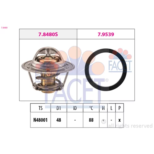 Termostat chladenia FACET 7.8480