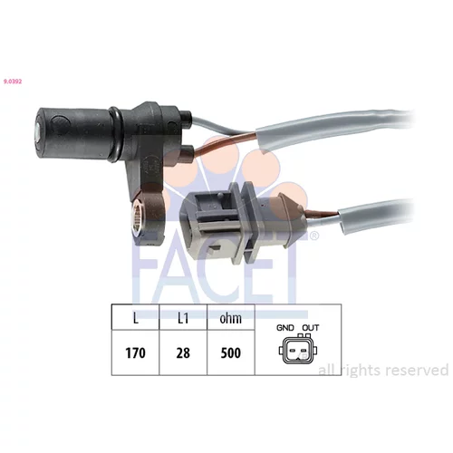 Snímač otáčok, automatická prevodovka FACET 9.0392