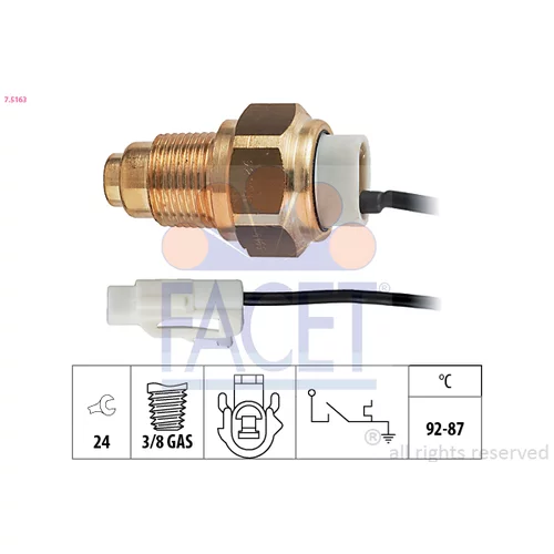 Teplotný spínač ventilátora chladenia FACET 7.5163