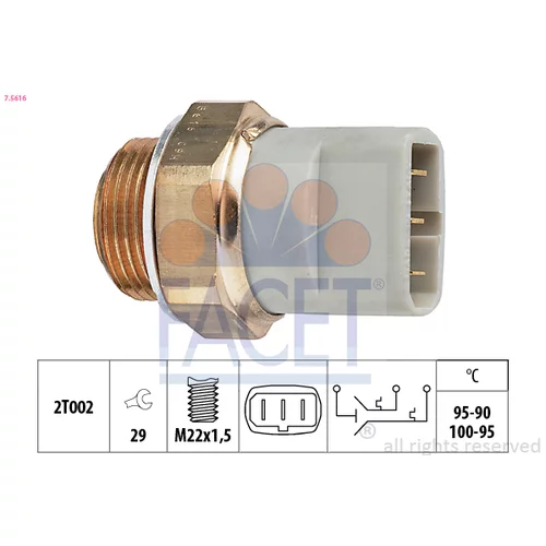Teplotný spínač ventilátora chladenia 7.5616 /FACET/
