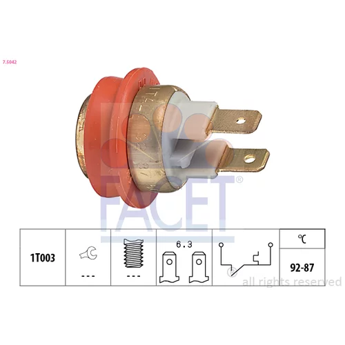 Teplotný spínač ventilátora chladenia FACET 7.5042