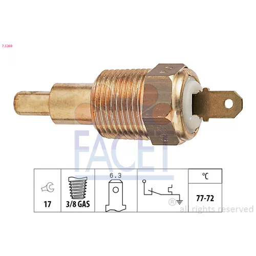 Teplotný spínač ventilátora chladenia FACET 7.5269