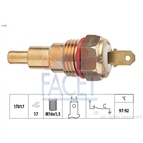 Teplotný spínač ventilátora chladenia FACET 7.5069
