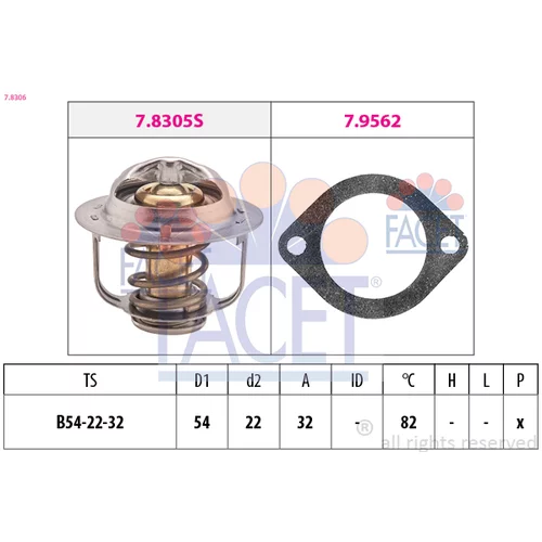 Termostat chladenia FACET 7.8306