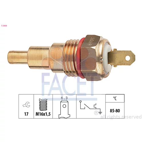 Teplotný spínač ventilátora chladenia FACET 7.5068