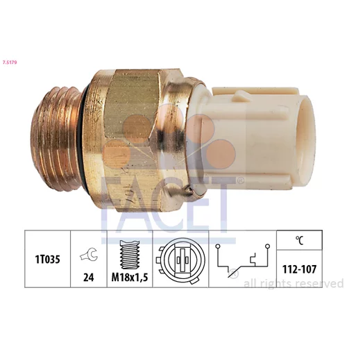 Teplotný spínač ventilátora chladenia FACET 7.5179