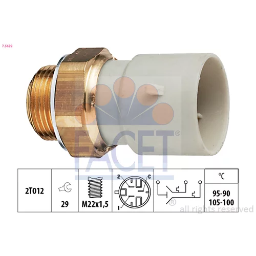Teplotný spínač ventilátora chladenia FACET 7.5639