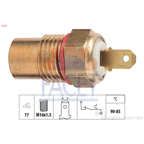 Teplotný spínač ventilátora chladenia FACET 7.5258
