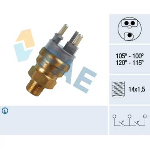 Teplotný spínač ventilátora chladenia FAE 38140