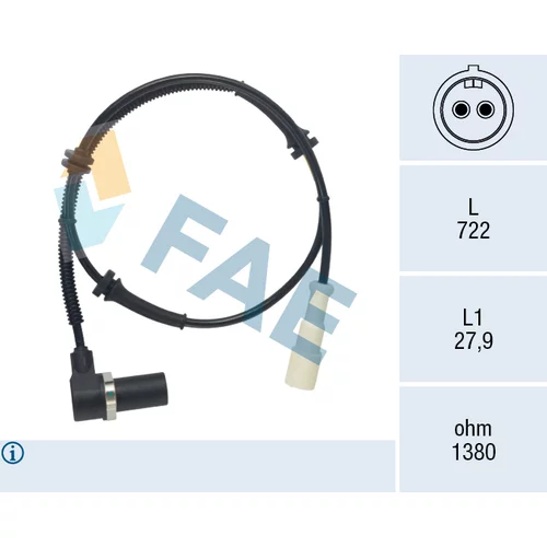 Snímač počtu otáčok kolesa FAE 78789