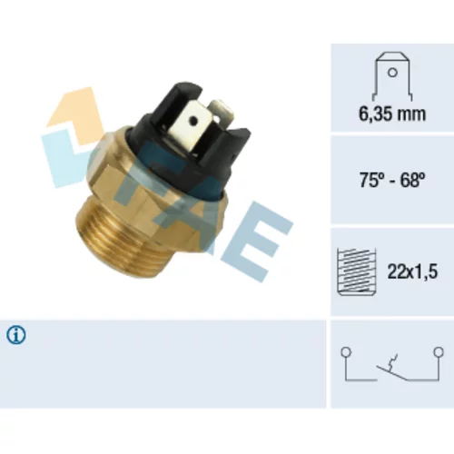Teplotný spínač ventilátora chladenia 37480 /FAE/