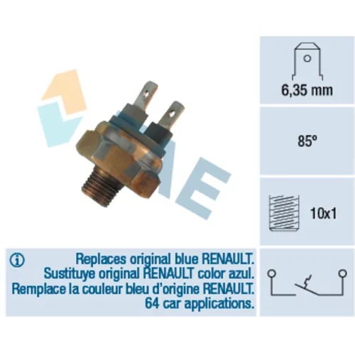 Teplotný spínač kontrolky teploty chladenia FAE 35460