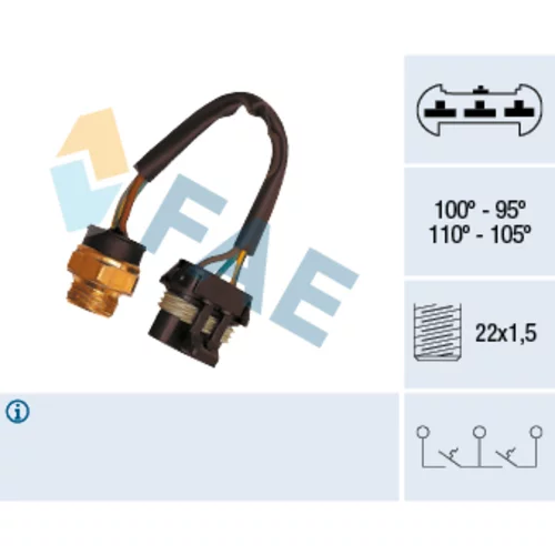 Teplotný spínač ventilátora chladenia FAE 38060